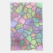 カラフル新しいデコステンドグラス模様 キッチンタオル (縦)