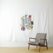 カラフル新学期イラストレーション タペストリー (インサイチュ(横))