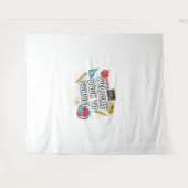 カラフル新学期イラストレーション タペストリー (正面(横))