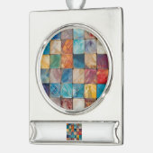 カラフル方形 シルバープレートバナーオーナメント (左)
