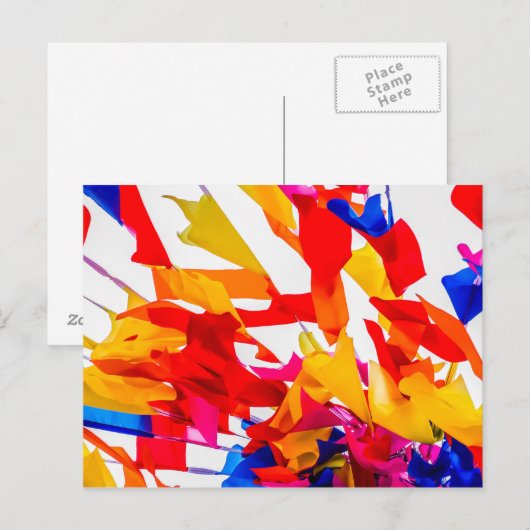 カラフル旗 ポストカード (正面/裏面)