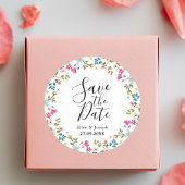 カラフル日エレガント付を除くワイルドフラワーの結婚式 ラウンドシール