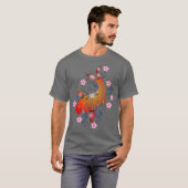 カラフル日本のコイ魚金魚池デザイン Tシャツ (正面フル)