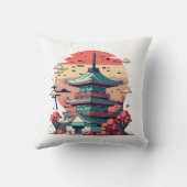 カラフル日本建造物アート クッション (裏面)