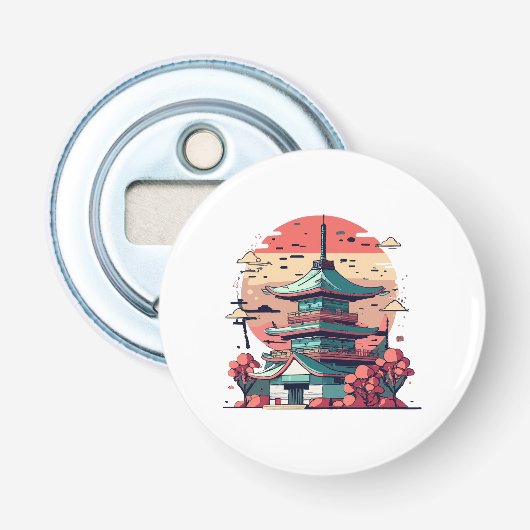 カラフル日本建造物アート 栓抜き (正面)