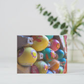 カラフル旧ファッションド復活卵飾おもしろい シーズンポストカード (スタンド正面)