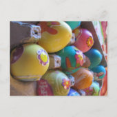 カラフル旧ファッションド復活卵飾おもしろい シーズンポストカード (正面)