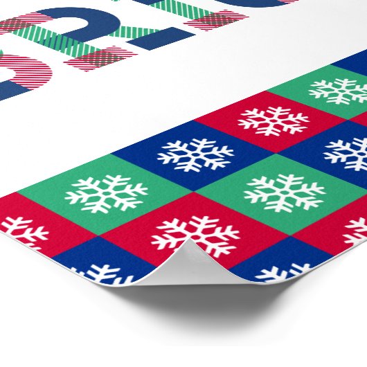 カラフル明るいメリークリスマスのポスターのサイン ポスター (角)