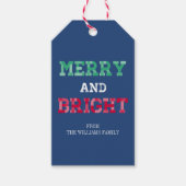 カラフル明るいメリークリスマスの贈り物ラベル ギフトタグ (正面)