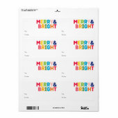 カラフル明メリーるい長方形の贈り物 ラベル (フルシート)