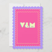 カラフル明モダンはっきりしたレトロ結婚ズ 招待状 (裏面)