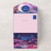 カラフル星と月結婚の オールインワン招待状 (外側)