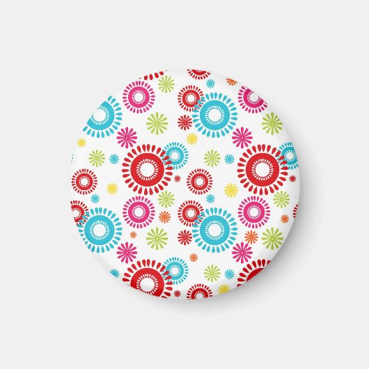 カラフル星はっきりした色のバースト マグネット (正面)