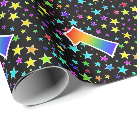 カラフル星+レインボーパターン"1"イベント番号 ラッピングペーパー (ロールコーナー)