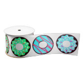 カラフル春すり付きドーナツ サテンリボン (リール)