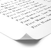 カラフル春の結婚座席表 ポスター (角)