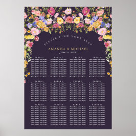 カラフル春の結婚座席表 ポスター