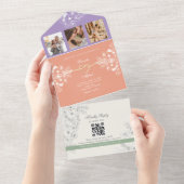 カラフル春の結婚式 オールインワン招待状 (貼ってはがせる)