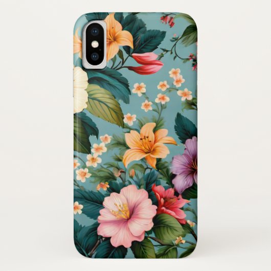 カラフル春の花かわいいおもしろい花柄 Case-Mate iPhoneケース (裏面)