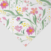 カラフル春の花とリーフパターン 薄葉紙 (詳細)