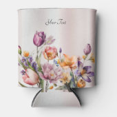 カラフル春の花クーラーボックス 缶クーラー (正面)