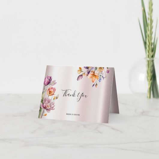 カラフル春の花サンキューカード サンキューカード (正面)