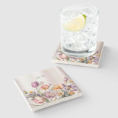 カラフル春の花ストーンコースター ストーンコースター (横)