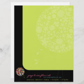 カラフル春の花ツポップ・アートのリー&シお洒落ック レターヘッド (正面/裏面)