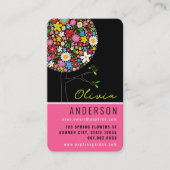 カラフル春の花ツポップ・アートのリー&シお洒落ック 名刺 (正面)