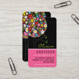 カラフル春の花ツポップ・アートのリー&シお洒落ック 名刺