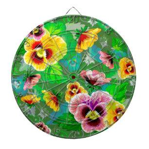 カラフル春の花デザイン ダーツボード