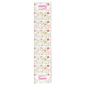 カラフル春の花ハッピーイースター ショートテーブルランナー (正面)