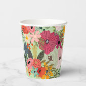 カラフル春の花ハロー春パーソナライズされた 紙コップ (裏面)
