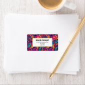 カラフル春の花パターンアドレス ラベル (インサイチュ)