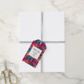 カラフル春の花パターンパーティーありがとう ギフトタグ (より糸付き)