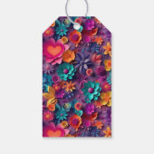 カラフル春の花パターンパーティーありがとう ギフトタグ (裏面)