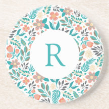 カラフル春の花パターンマウスパッド