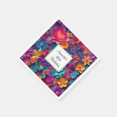 カラフル春の花パターン誕生日 スタンダードカクテルナプキン (角)