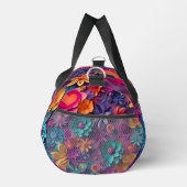 カラフル春の花パターン ダッフルバッグ (右)