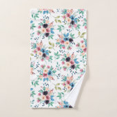 カラフル春の花パターン バスタオルセット (ハンドタオル)