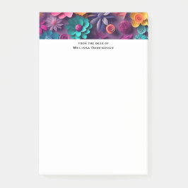 カラフル春の花パターン ポストイット