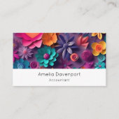 カラフル春の花パターン 名刺 (正面)