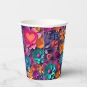 カラフル春の花パターン 紙コップ (右)