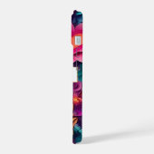 カラフル春の花パターン iPhone 15ケース (左側面)