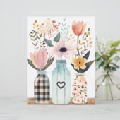 カラフル春の花メイスンジャーのスクラップブック紙 (スタンド正面)