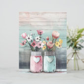 カラフル春の花メイスンジャーのスクラップブック紙 (スタンド正面)