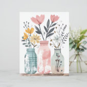 カラフル春の花メイスンジャーのスクラップブック紙 (スタンド正面)