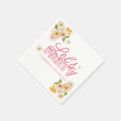 カラフル春の花レタリング100番目の誕生日 スタンダードカクテルナプキン (角)