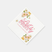 カラフル春の花レタリング60誕生日 スタンダードカクテルナプキン (角)