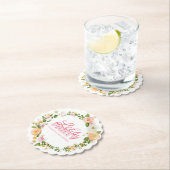 カラフル春の花レタリング90誕生日 ペーパーコースター (インサイチュ)